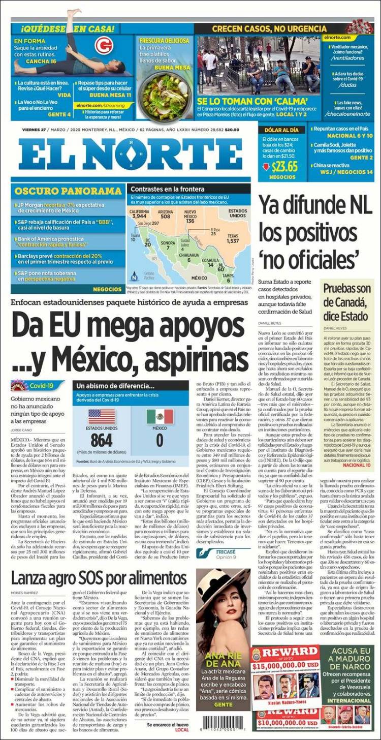 Portada de El Norte (México)