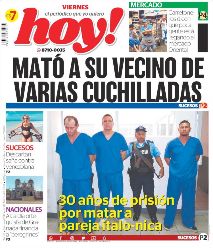 Portada de Hoy (Nicaragua)