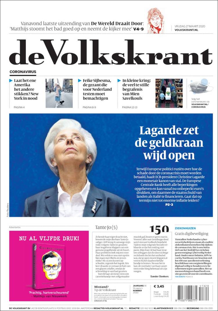 Portada de De Volkskrant (Pays-Bas)