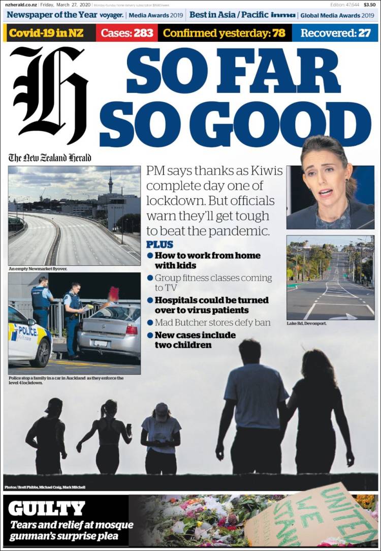 Portada de The New Zealand Herald (Nueva Zelanda)