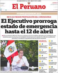 Portada de El Peruano (Perú)