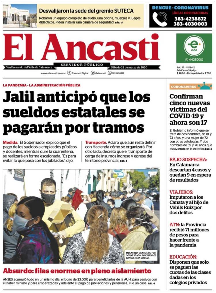 Portada de El Ancasti (Argentina)