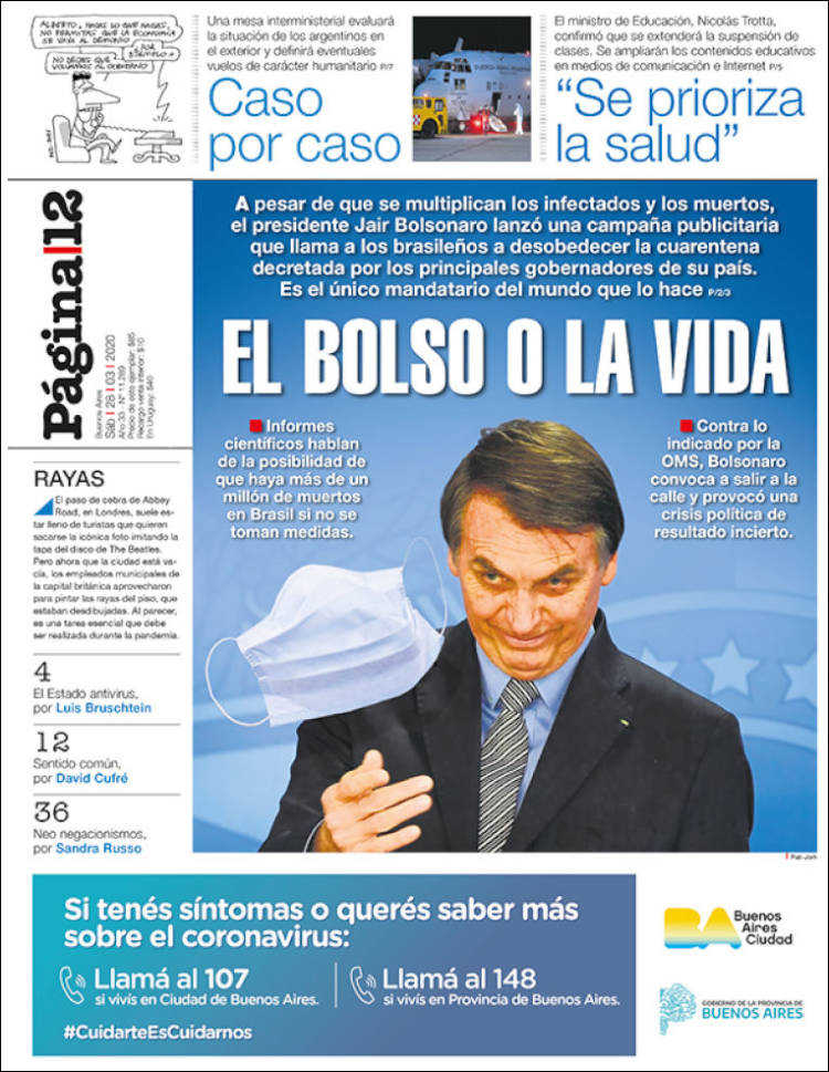 Portada de Página/12 (Argentina)