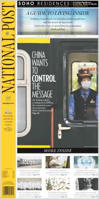 Portada de The National Post (Canadá)