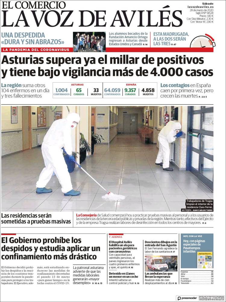 Portada de El Comercio - Avilés (España)