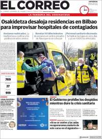 Portada de El Correo - Guipuzcoa (España)