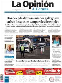 Portada de La Opinión de A Coruña (España)