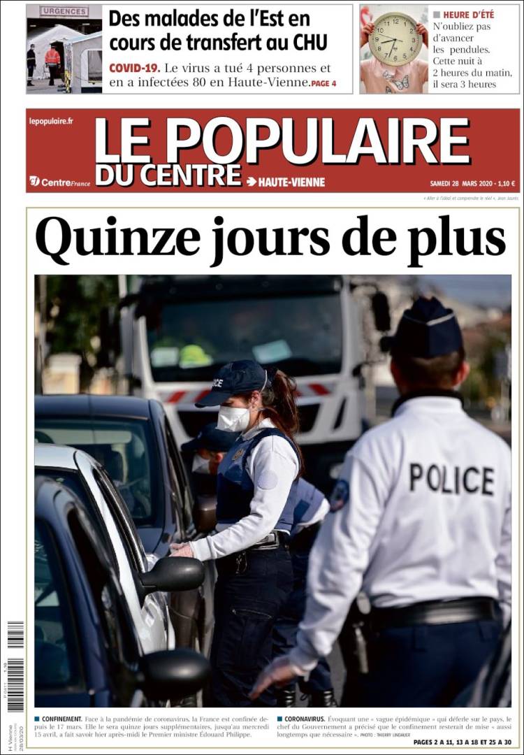 Portada de Le Populaire du Centre (Francia)