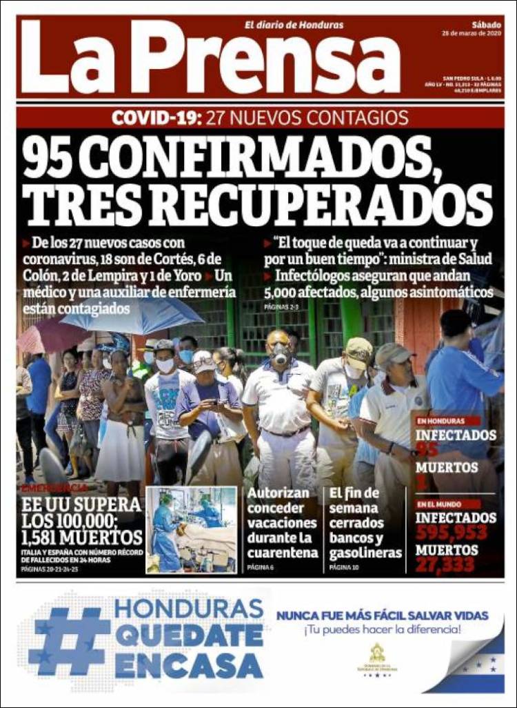 Portada de La Prensa (Honduras)