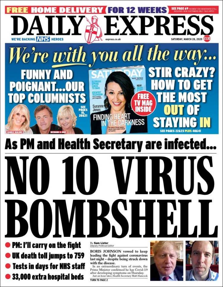 Portada de Daily Express (Reino Unido)