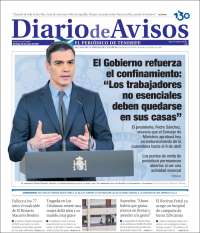 Portada de Diarios de Avisos (España)