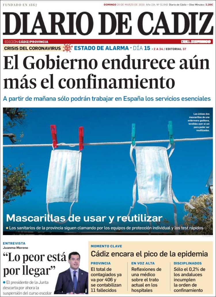 Portada de Diario de Cádiz (España)