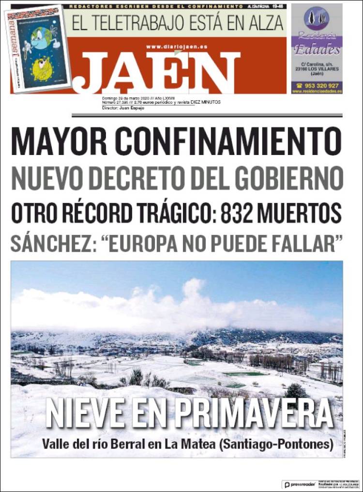 Portada de Diario Jaén (España)