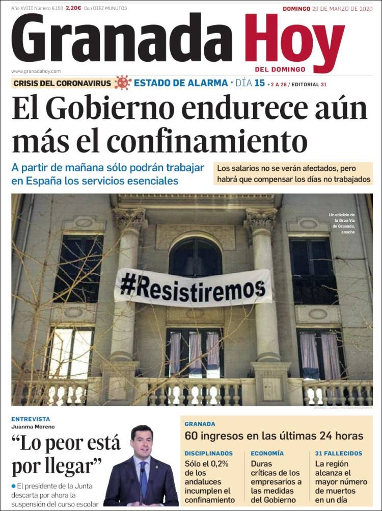 Portada de Granada Hoy (España)