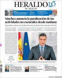 Portada de Heraldo de Aragón (España)