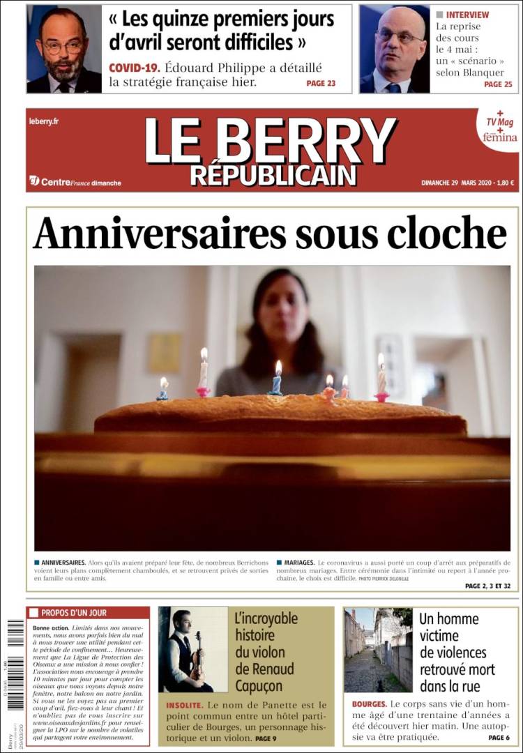 Portada de Berry Republicain (Francia)