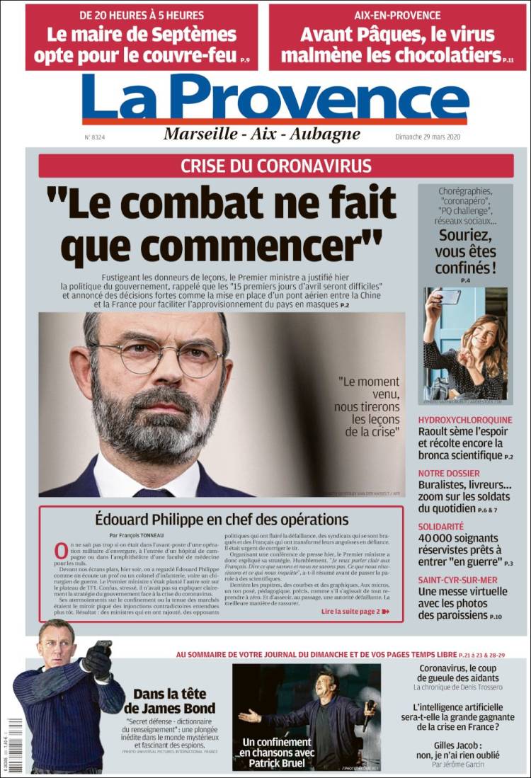 Portada de La Provence (Francia)