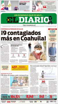 Portada de El Diario de Coahuila (México)