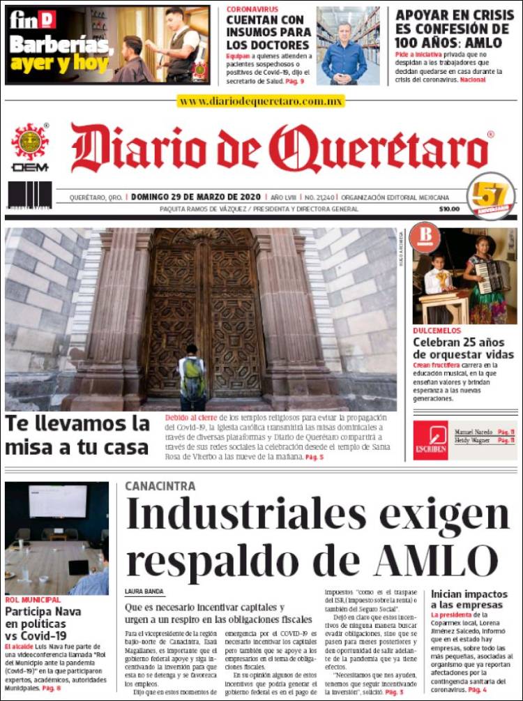 Portada de Diario de Querétaro (México)