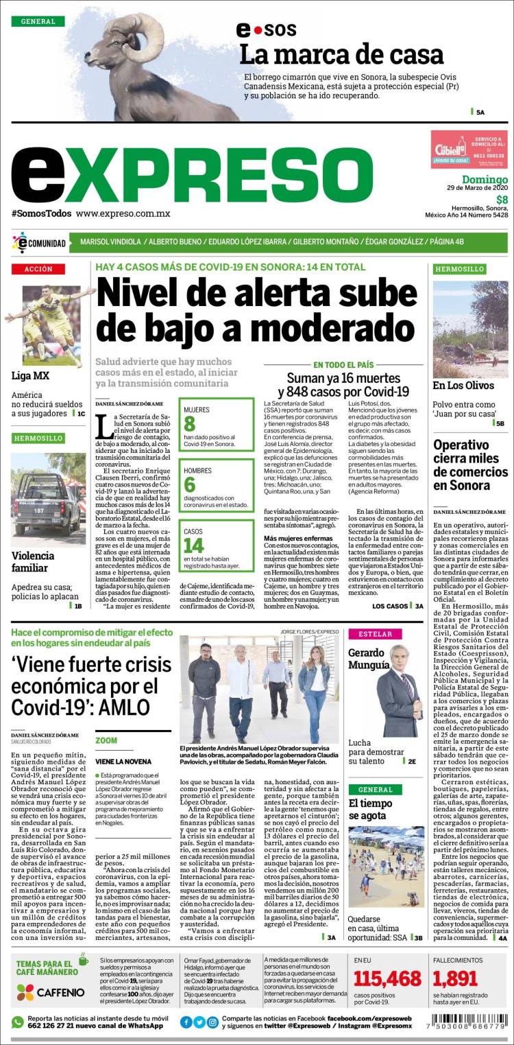 Portada de Expreso (México)