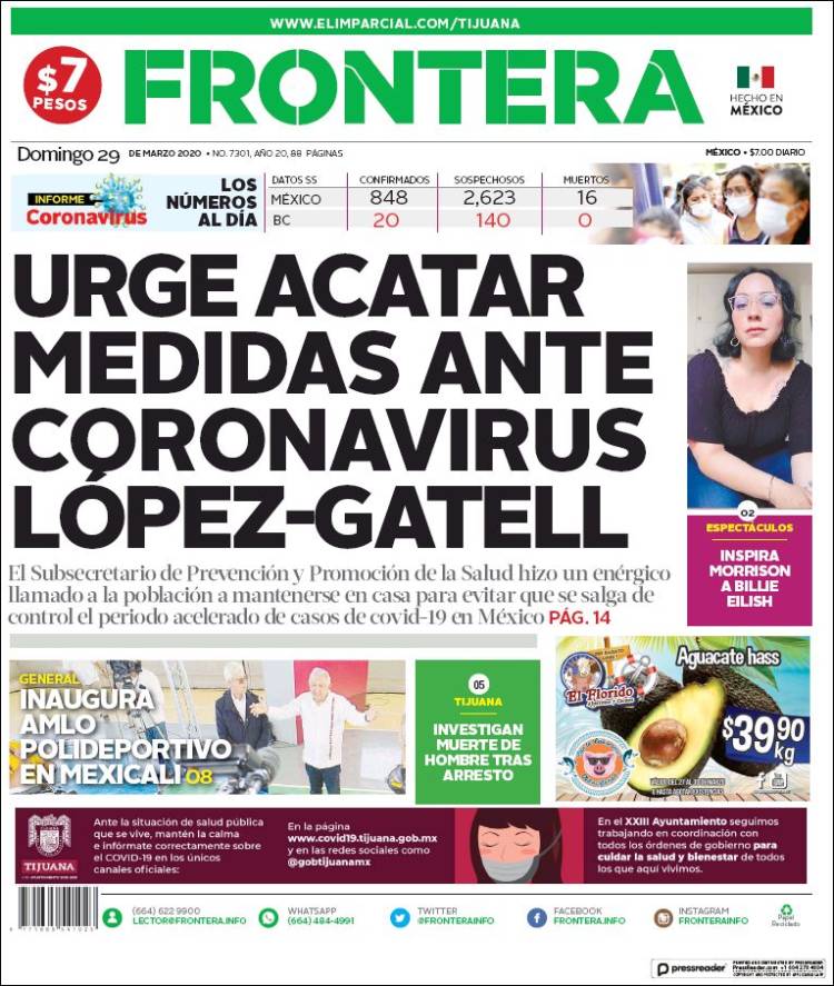 Portada de Frontera (México)