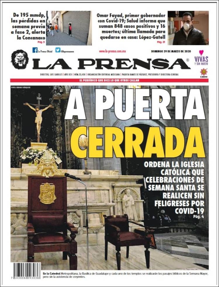 Portada de La Prensa (México)