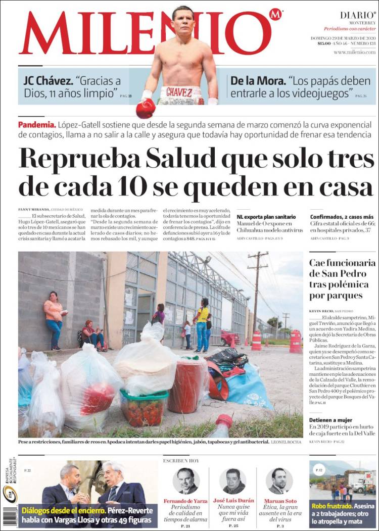 Portada de Milenio de Monterrey (México)