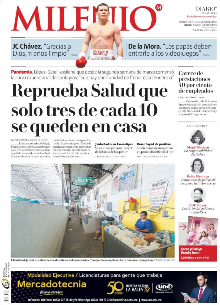 Portada de Milenio - Tamaulipas (México)