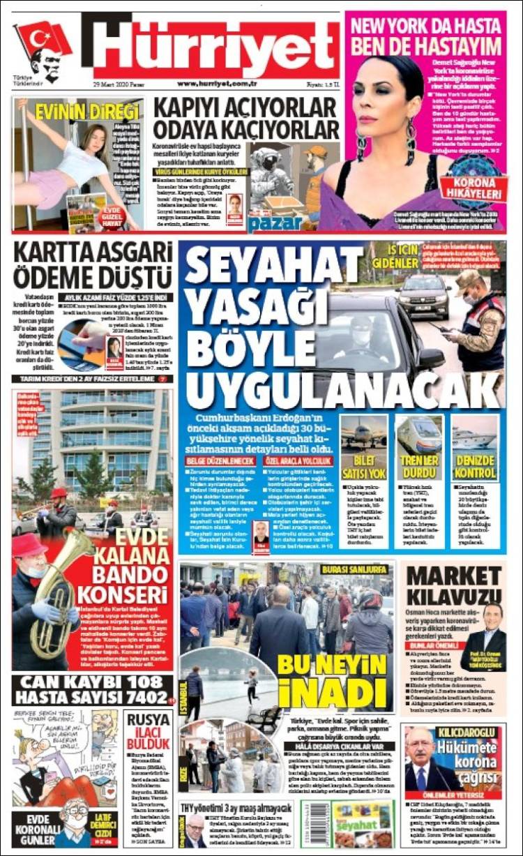 Portada de Hürriyet (Turqu&iacute;a)