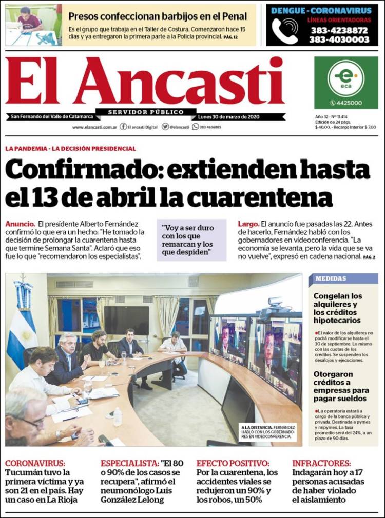 Portada de El Ancasti (Argentina)