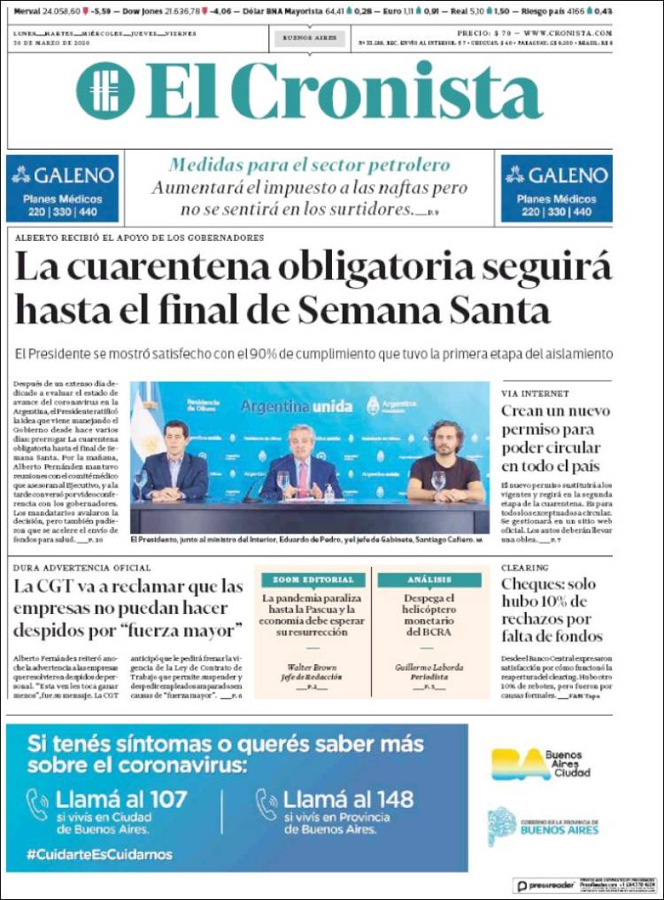Portada de El Cronista Comercial (Argentina)