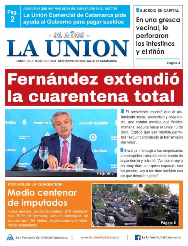 Portada de La Unión (Argentina)