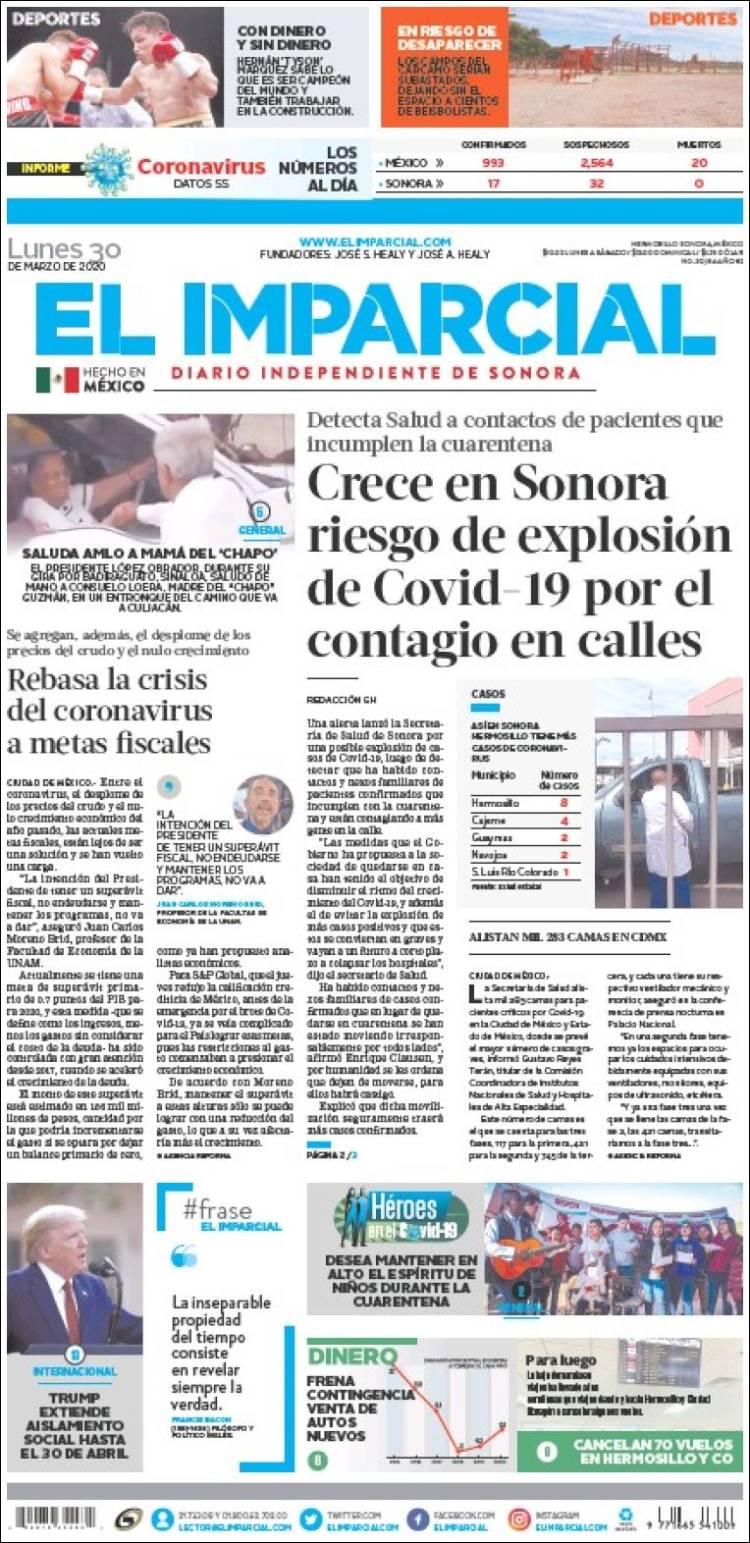 Portada de El Imparcial (Mexico)