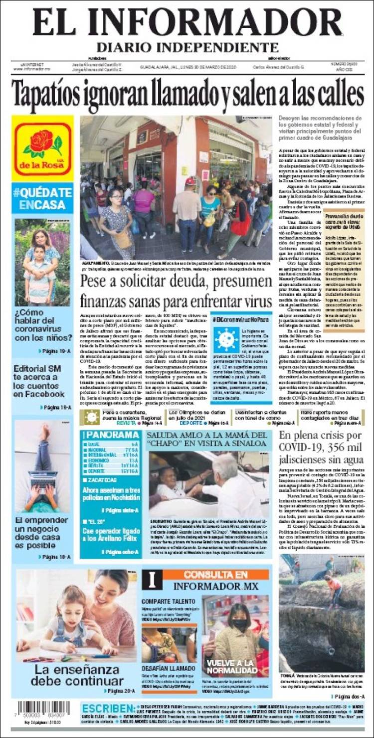 Portada de El Informador (Mexico)