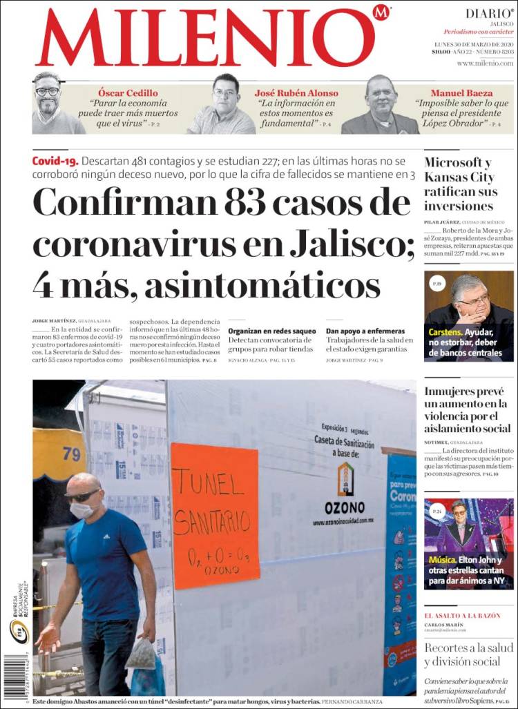 Portada de Milenio - Jalisco (Mexico)