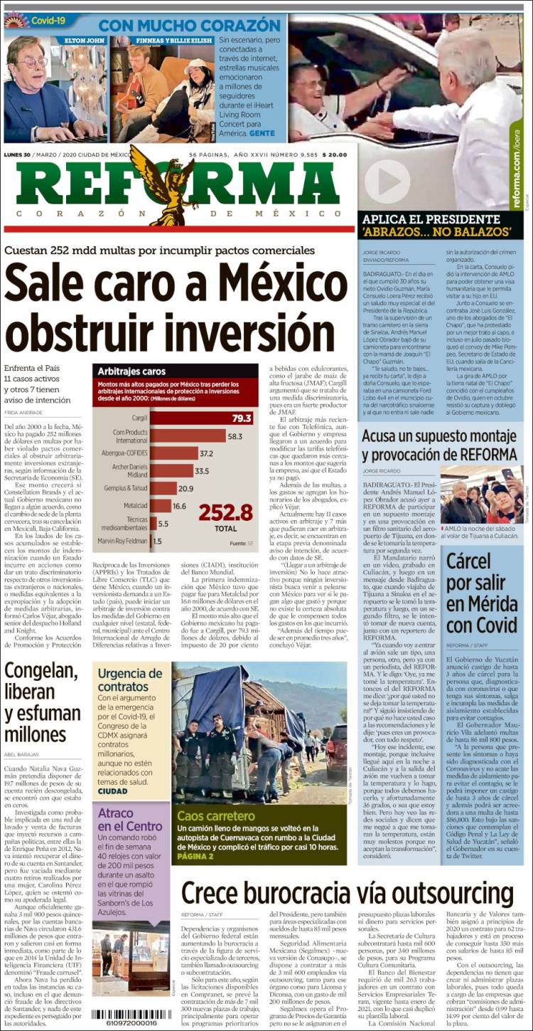 Portada de Reforma (Mexico)