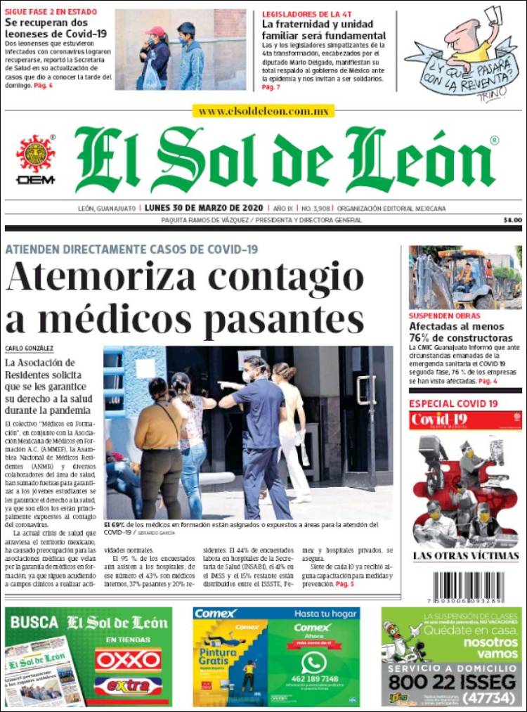 Portada de El Sol de León (Mexico)