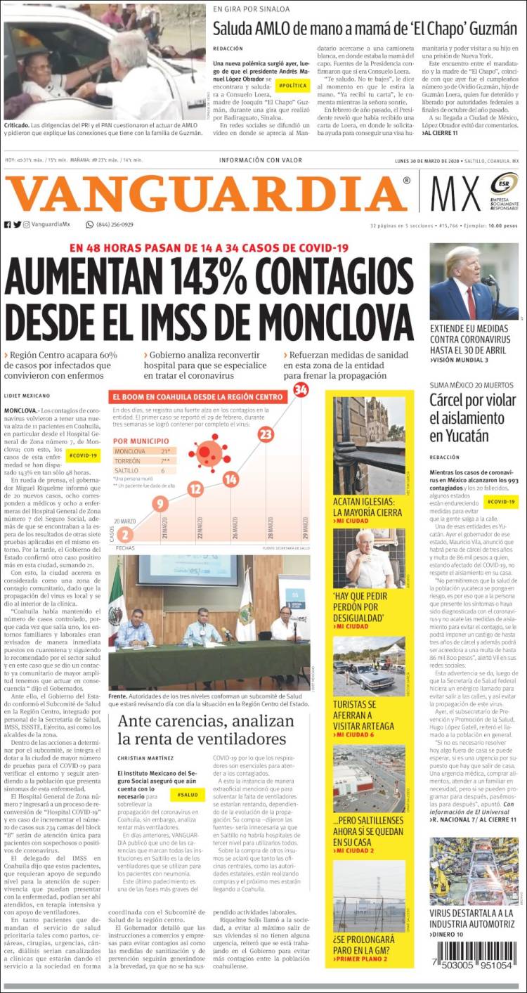 Portada de Vanguardia (Mexico)