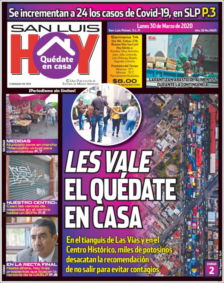 Portada de San Luis Hoy (Mexico)