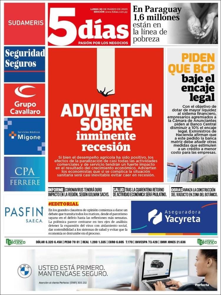 Portada de 5 Días (Paraguay)