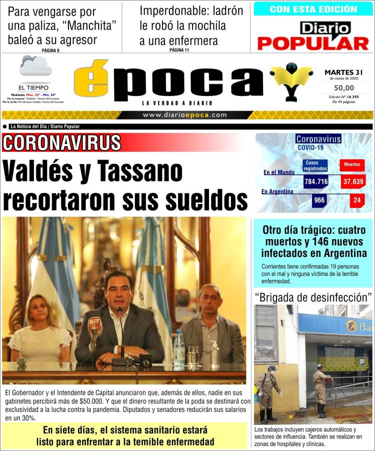 Portada de Diario Época (Argentina)