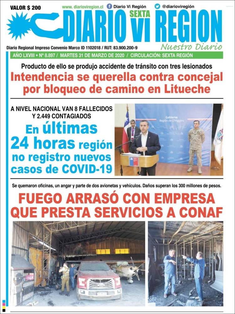 Portada de Diario VI Región (Chile)