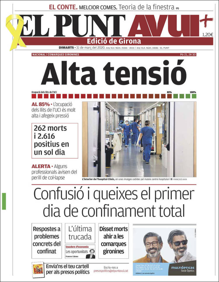 Portada de El Punt Avui - Girona (Espa&ntilde;a)