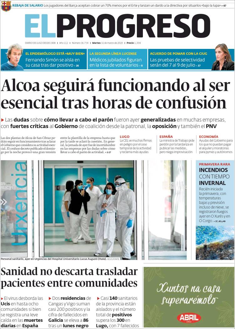 Portada de El Progreso (Espa&ntilde;a)