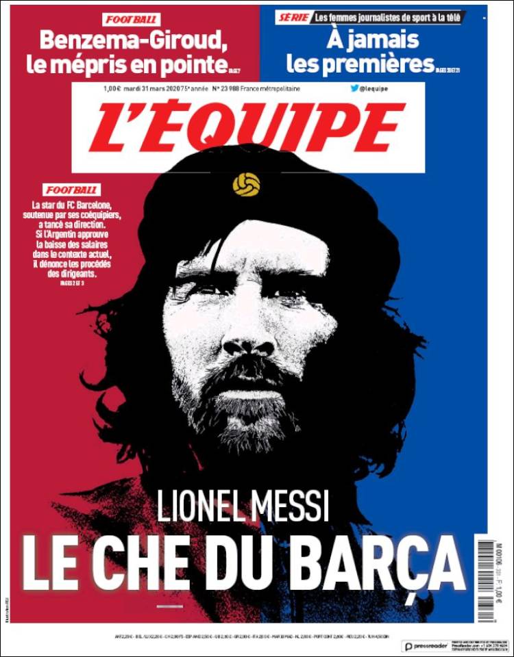 Portada de L'Equipe (Francia)