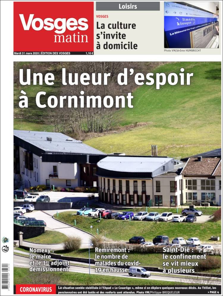 Portada de Vosges Matin (Francia)