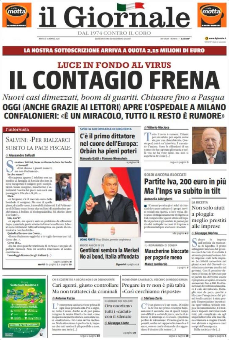 Portada de il Giornale (Italia)
