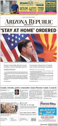 Portada de Arizona Republic News (USA)