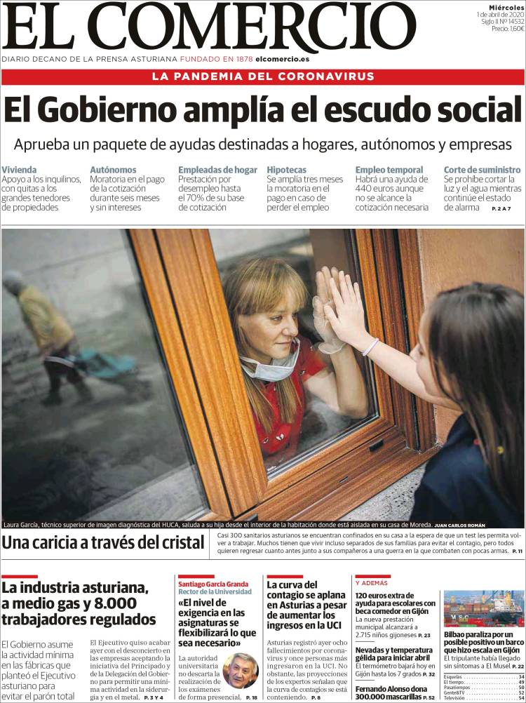 Portada de El Comercio - Gijón (España)