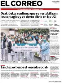 Portada de El Correo - Álava (España)